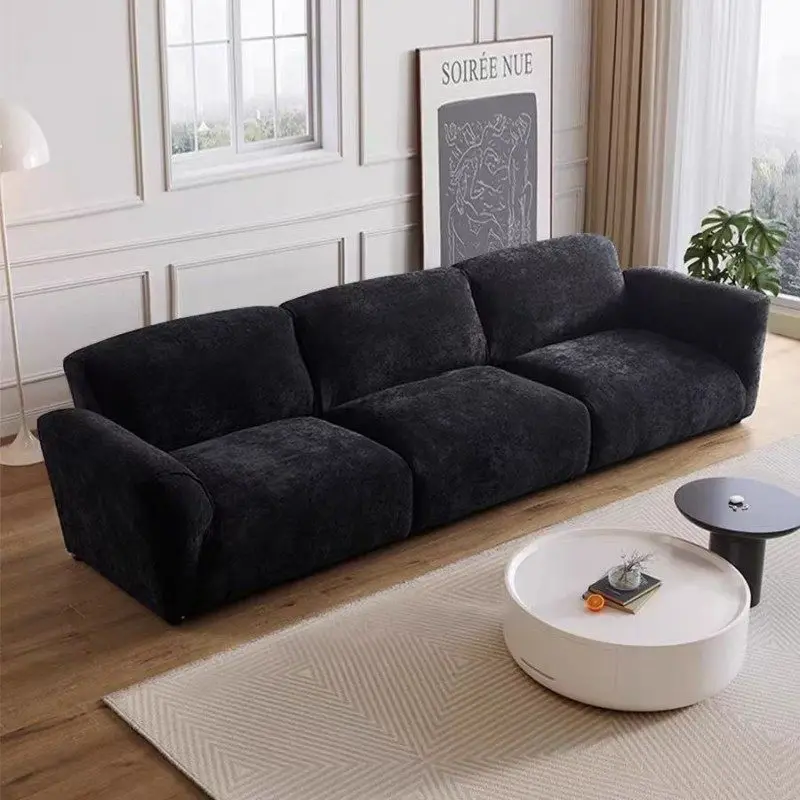 

Черные диваны для гостиной из пены с эффектом памяти, скандинавские ретро дешевые секционные диваны для гостиной, кожаная мебель Lazy Divano Soggiorno для дома