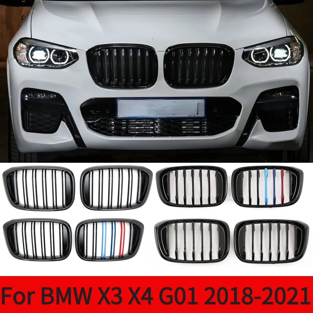 

Gloss Black Front Kidney Grille Slat Style Grill For BMW X3 G01 X4 G02 2018-2021 For BMW X3 25i 28i For BMW X4 25i 30i