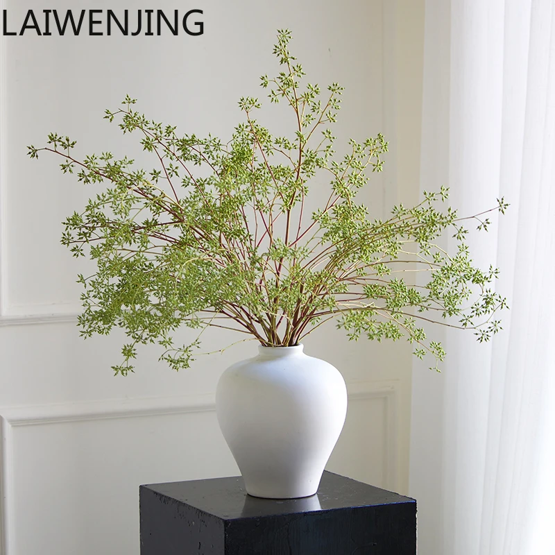 

SGF Wabi Sabi Wind Moon Jar White Ceramic Flower Arrangement Zen Flower Arrangement