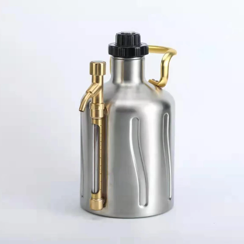 

stainless steel 2L4L outdoor insulation craft beer barrel hip flask tourism wine artifact bar table