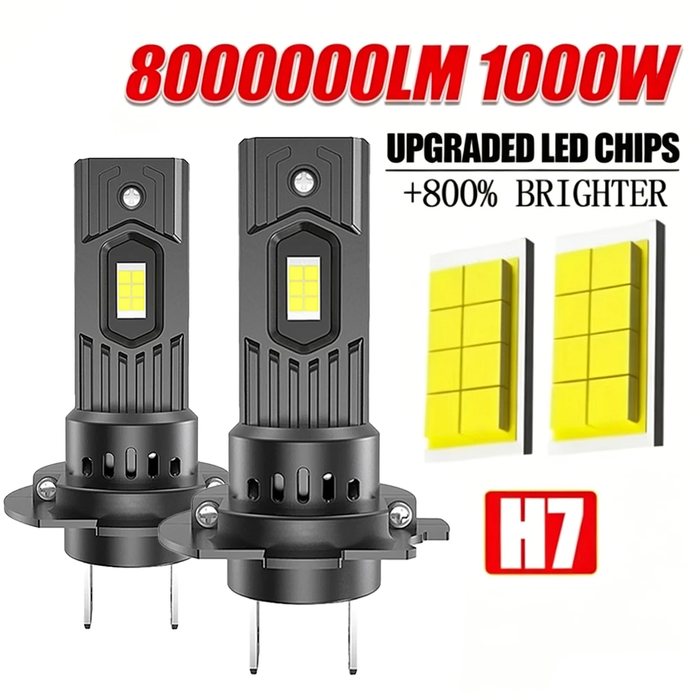 

1000W H7 LED Headlight Bulb Mini Wireless 8000000LM 6000K 7035 CSP for Car Headlamp Auto Diode Lamps H7 Turbo Led 12V Automobile