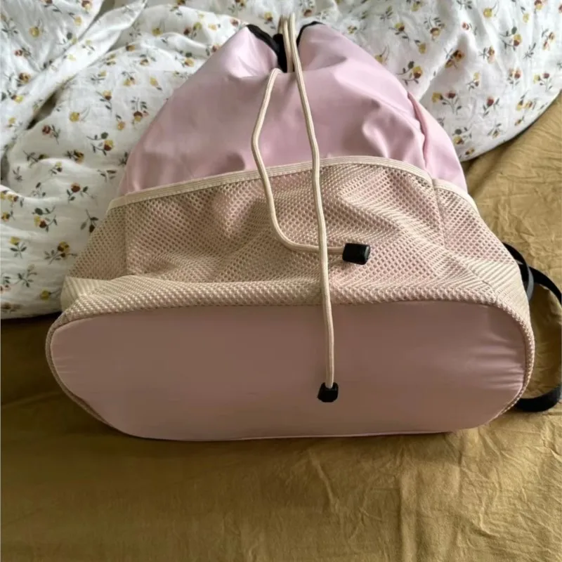 Jiaerdi Nylon Sport rosa Rucksäcke Frauen vielseitige Kordel zug große Kapazität Y2k Rucksack Damen tragbare Mochila Ästhetik