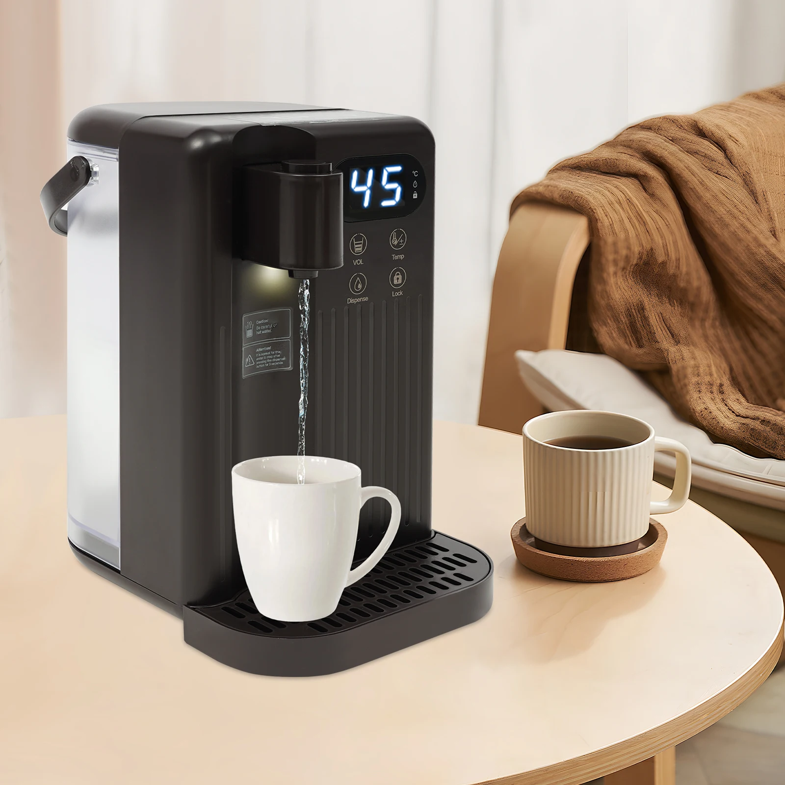 

2200W Powerful Fountain Tabletop Water Dispenser Electric Hot Water Dispenser Hot and Cold Table Drinking Machine 110V
