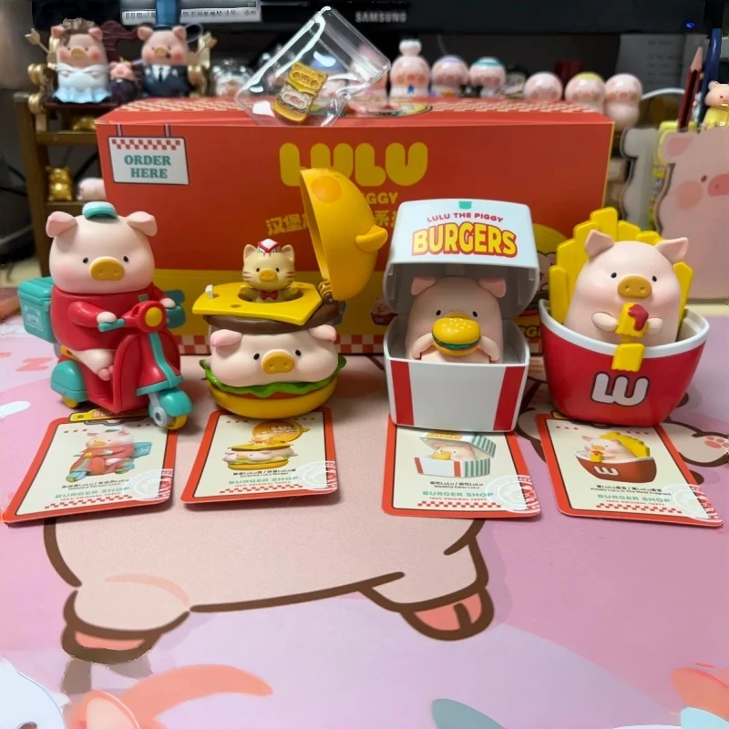 

52TOYS LuLu Pig Model Blind Box Movable Doll Children's Toy French Fries Burger Hand-made Ornament Animation Birthday Gift
