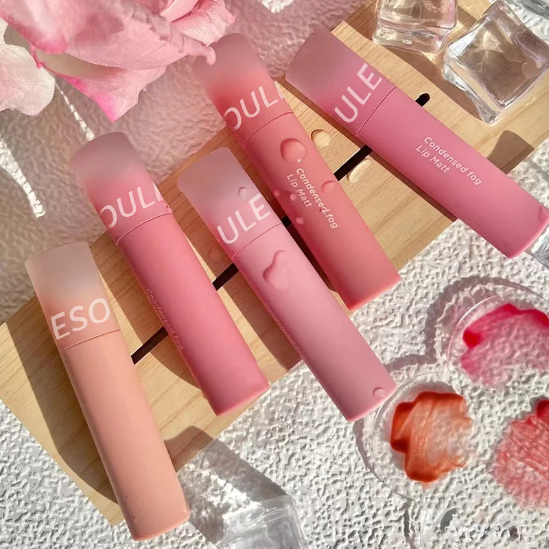 Lip Gloss Matte Velvet Lip Mud Nude Matte Chocolate Lipstick Red Lip Tint Lip Glaze Korean Waterproof Lasting Makeup Cosmetics