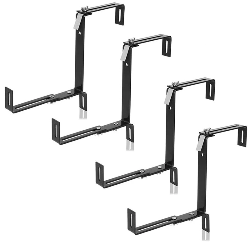 

A25I-No-Drilling Flower Box Holders 2-Way Adjustable Flexible Mounts For Balcony Parapets And Railings Planter Boxes