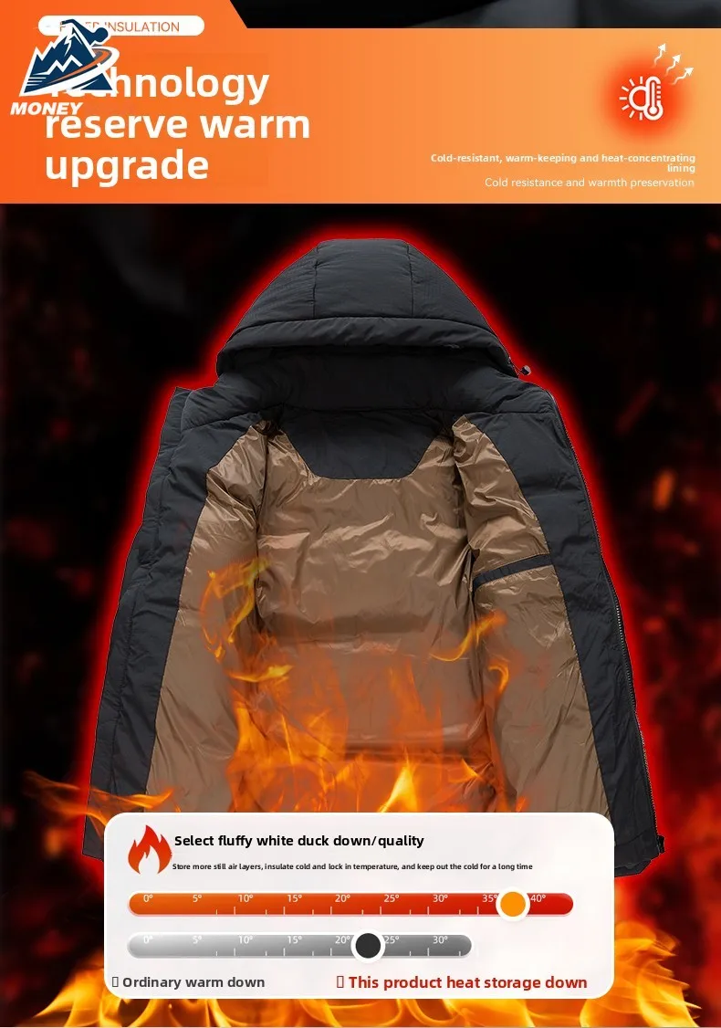 MONEYWISH الرجال أسفل سترة 2025 العصرية تنوعا زائد القطن سميكة الباردة برهان الدافئة معطف مقنع في الهواء الطلق سترة شتوية عادية #2