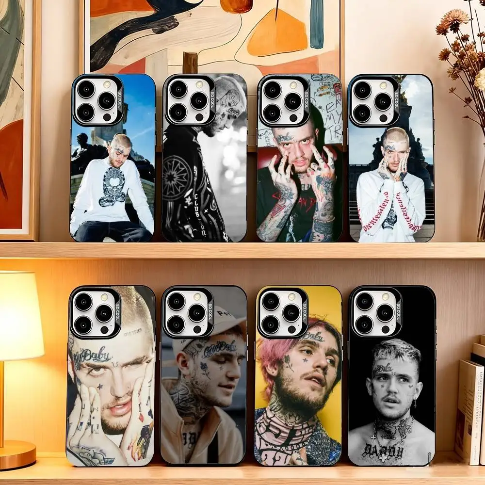 

Lil Peep Hellboy L-Love Rapper Phone Case For iPhone 17,16,15,14,13,12,11 Plus,Pro Max,XS,Colorful Silver Black Cover