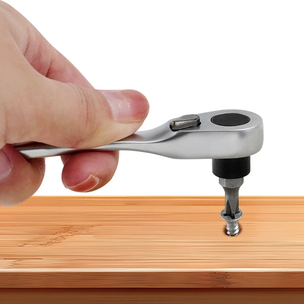 Quick Ratchet Wrench, Ratchet 72-Tooth Ratchet Screwdriver, 1/4 inch Drive Micro Ratcheting Bit Driver Wrench for Tight Spaces view 6