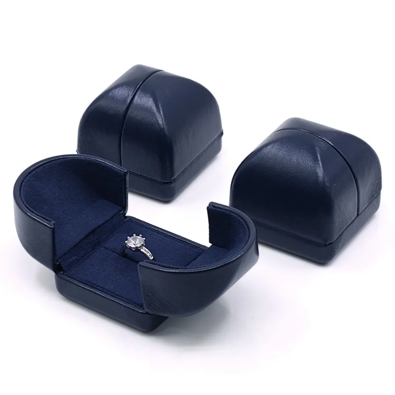 1 Pcs Navy Blue Color Yurt shape high-end ring necklace gift proposal jewelry earring pendant packaging box