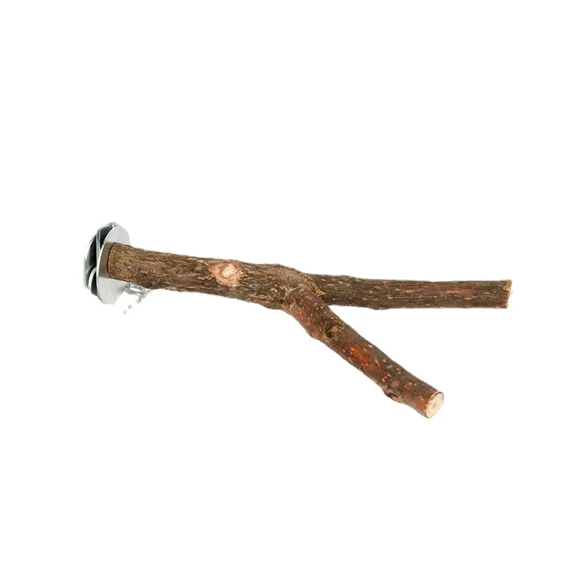 الخشب الطبيعي الحيوانات الأليفة الببغاء الخام الخشب شوكة شجرة فرع حامل رف السنجاب الطيور الهامستر فرع Perches مضغ لدغة اللعب عصا #6