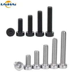 3-50PCS M3 m4 m5 m6 m8 m10 DIN7984 Stainless Steel and steel with black hexagon hex socket thin short low cap head screw