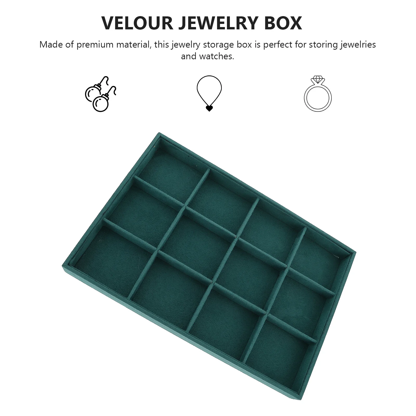 

1Pcs Stylish Velour Jewelry Storage Tray Environmental Protection Long Lifespan Multi-Grid Box for Earrings Necklaces Bracelets