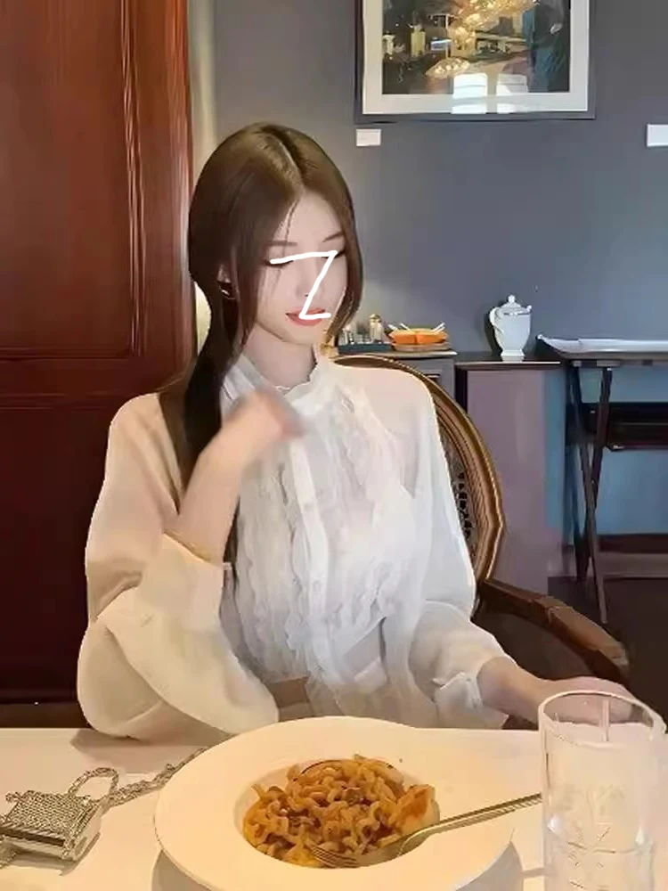 Ele Long Sve Stehkragen Laterne Sve irt Damen Faion Design Frühling Herbst Saisonale Erwachsene Einfache Sle Button...