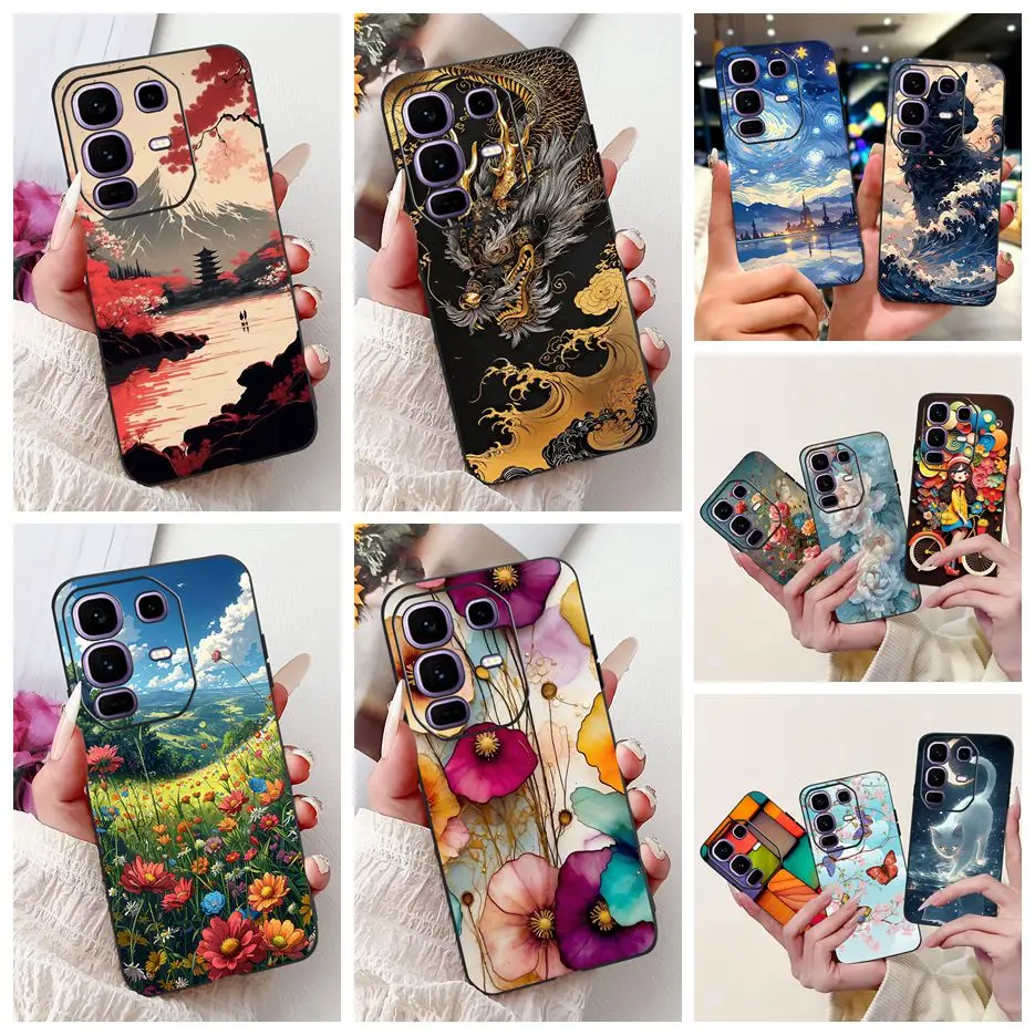 For Infinix Note 50 Pro Plus 5G Case X6856 Luxury Painted Cover Soft TPU Phone Case For Infinix Note 50 Pro 50X Note50 4G Fundas