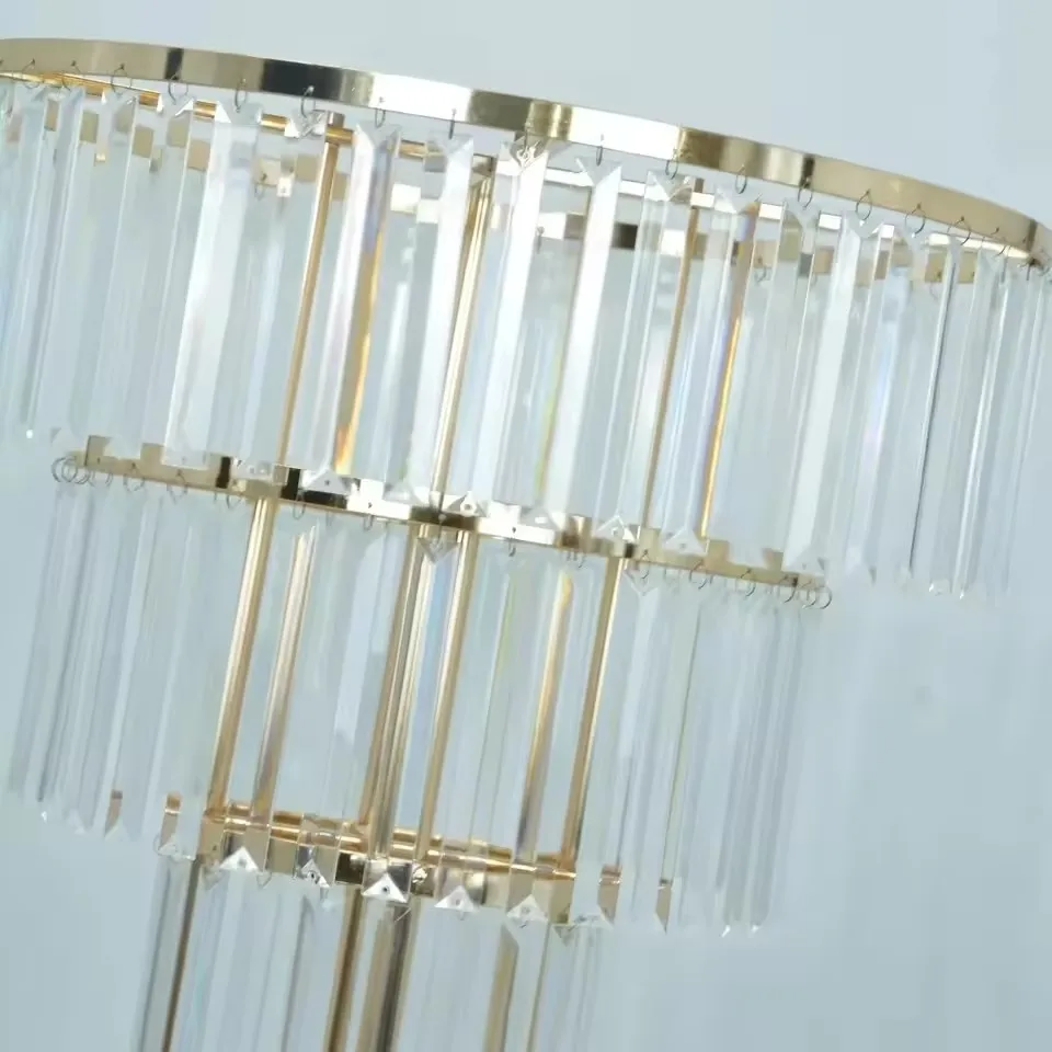 2 Stück/4 Stück/5 Stück/6 Stück/10 Stück Goldener Acryl-Blumenständer für Hochzeiten - 4-stufiger Hochzeits-Blumenständer als Tischdekoration – Detail 7