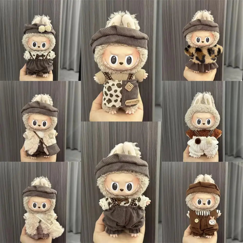 Modische Mini-Outfits für Puppenkleidung, Western-Stil, Spaghettiträger-Hosenanzug für 17 cm große Labubu-Puppen, Kleidungssets, Zubehör
