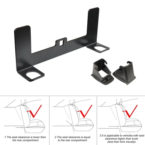 Imagen 2 del producto Soporte de montaje de interfaz de pestillo de asiento de coche para seguridad infantil, Kit de montaje de anclaje de sujeción, conector de cinturón