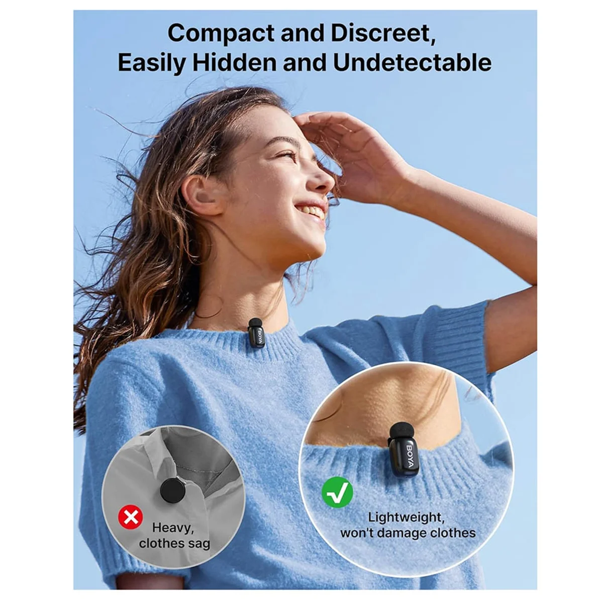 

2025+ Mini Wireless Lavalier Microphone for Android/ 15/16,USB-C Plug Play, 3-Level AI Noise Reduction AI Voice Changer