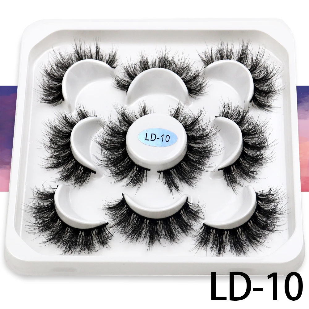 Korea 5 Paare 25mm Nerz Wimpern einzelne natürliche flauschige falsche Wimpern dichte Verlängerung Nerz Wimpern Großhandel Make-up Toole – Detail 26