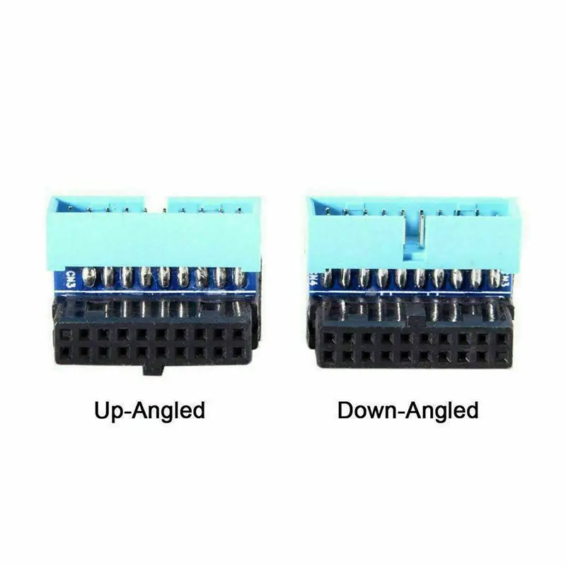 ABRI-6Pcs USB 3.0 20 Pin Up Down 90 Degree Angled Male To Female Extension Adapter For Motherboard