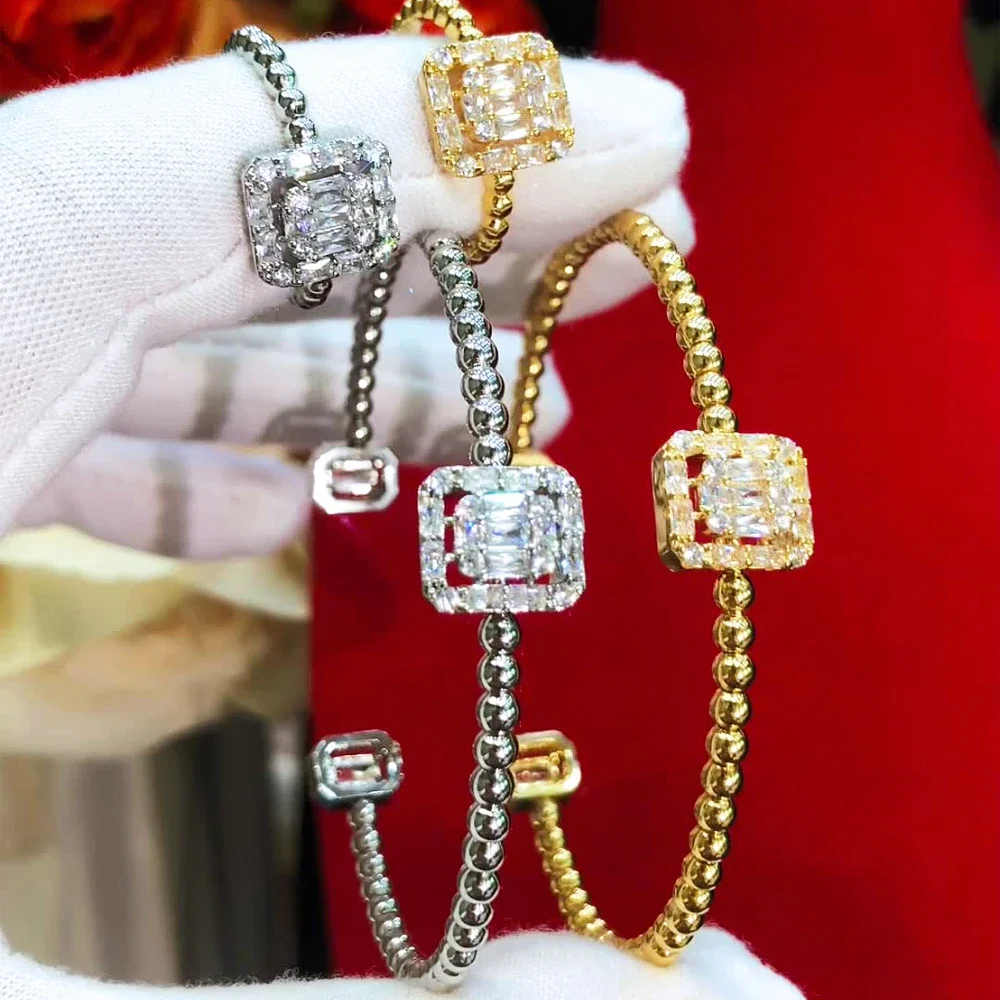 

Jimbora New Luxury Bangle Ring Jewelry Set Original Fashion Shinning Noble for Women Bridal Wedding Engagement Accessories