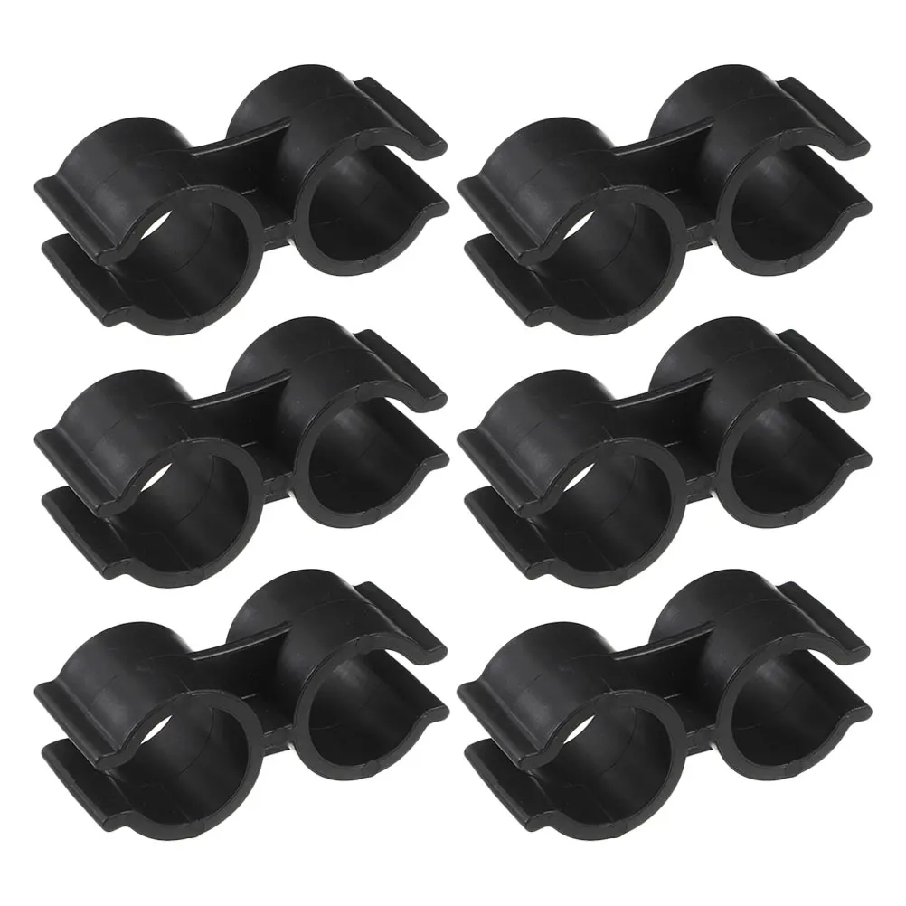 

6 Pcs Pipe Card Brackets Clamps Double Port Cable for Multi-function Hose Pipeline