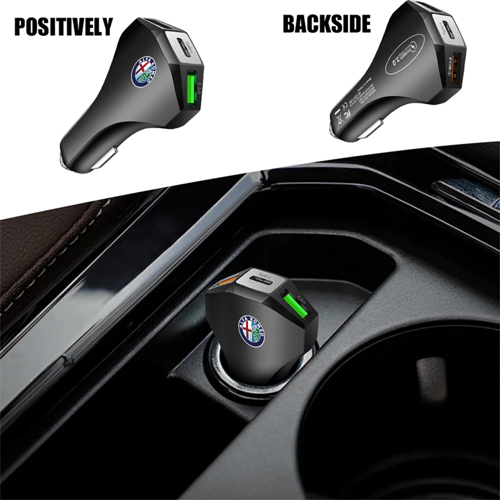 Auto Ladegerät Adapter Dual USB Typ C Ports Super Schnelle Lade Umwandlung Stecker Universal Telefon Lade Für Alfa Romeo Tonale 159