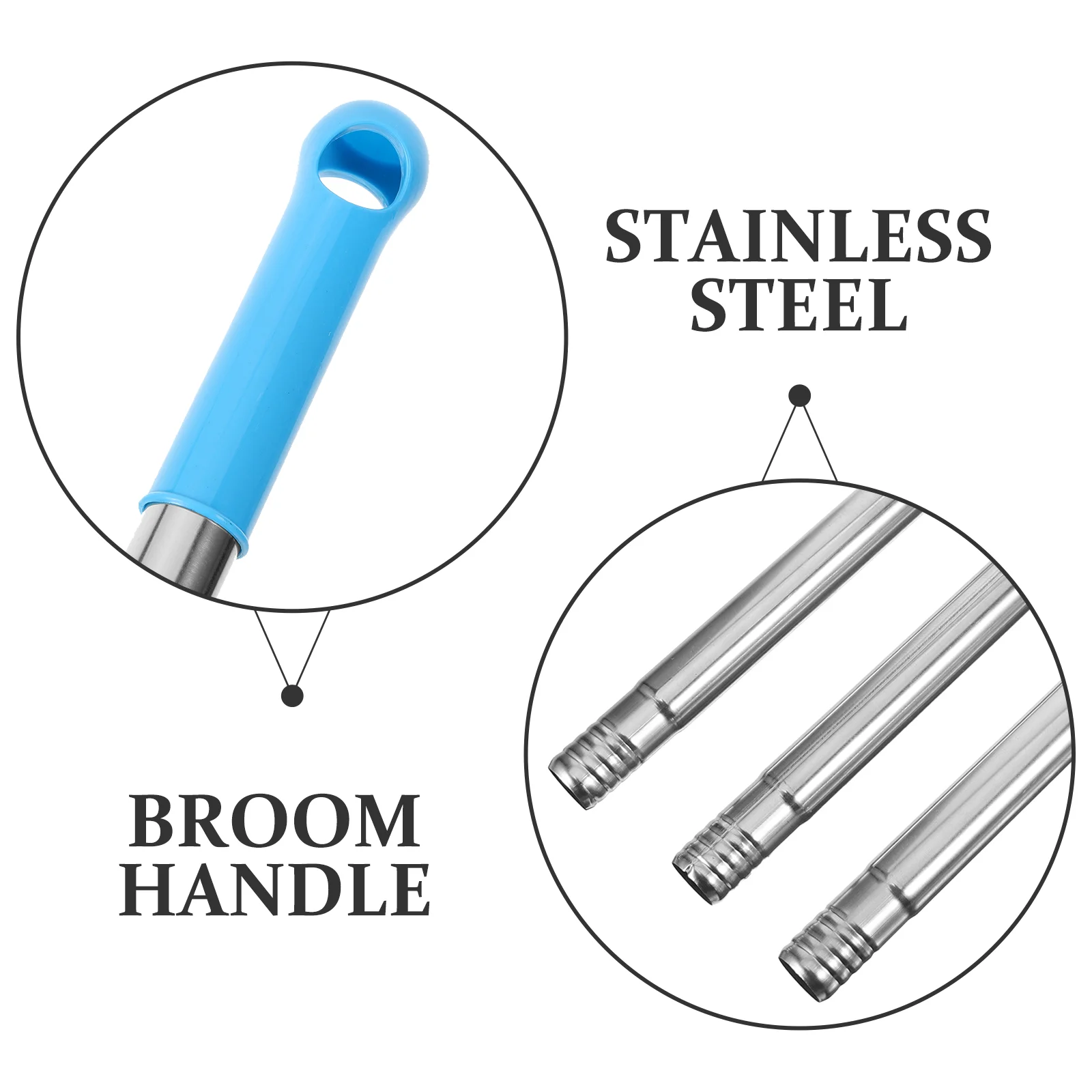 Broom Broomstick Accessories Metal Handle Replacement Rod Extension for Bathroom