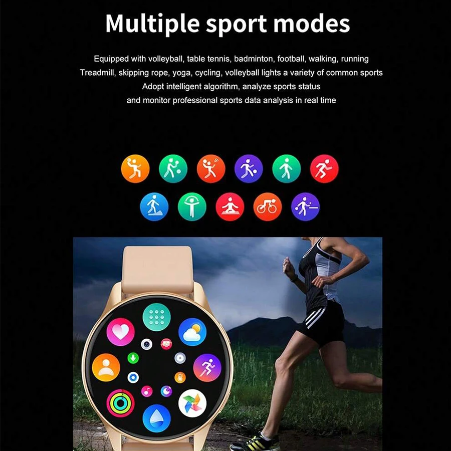 Smartwatch, Wireless Calling/Dialing, Multi-Sport Mode, Message Alert View, Customized Wallpaper, Fitness Monitor, Compatible Wi