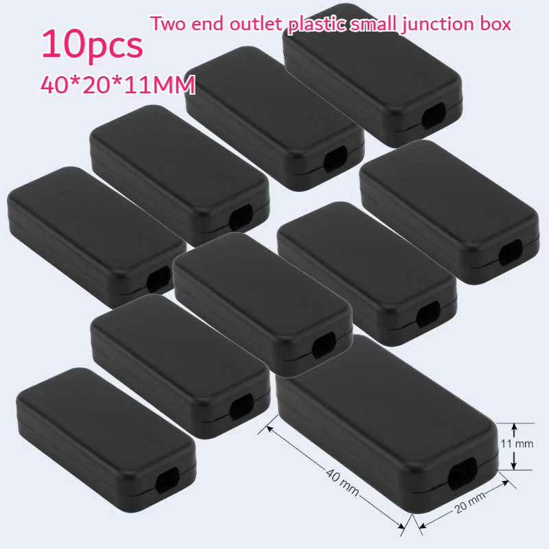 10pcs Black ABS Junction Box 40x20x11mm  Professional Waterproof Module Enclosure with Dual Cable Entry for DIY Electronics image 2