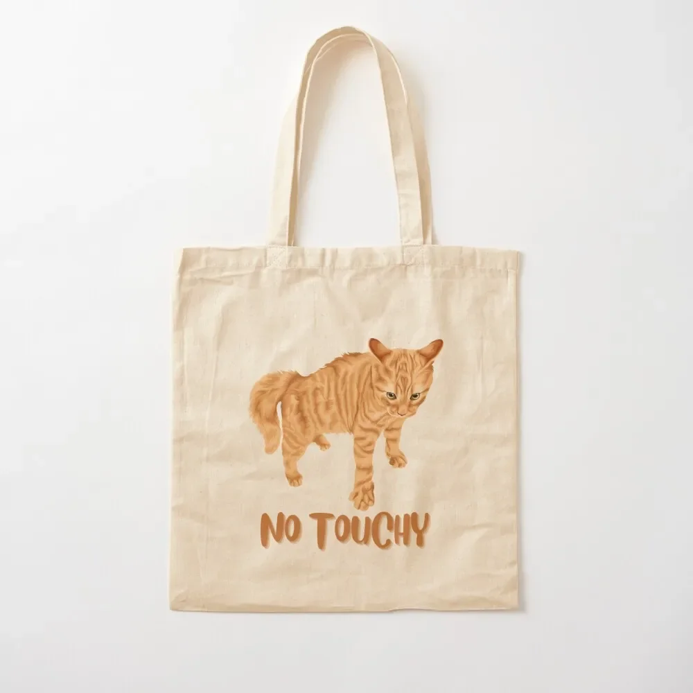 No Touchy Ginger Cat Tote Bag eco bag folding reusable shopping bag Women's handbag great