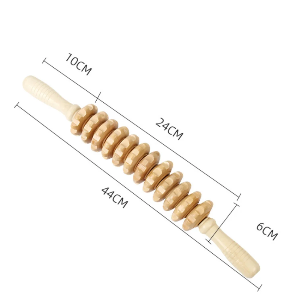 Rouleau de thérapie en bois à 9/12 roues, outil de massage incurvé, masseur colombien, proximité lymphatique, massage musculaire, relaxation