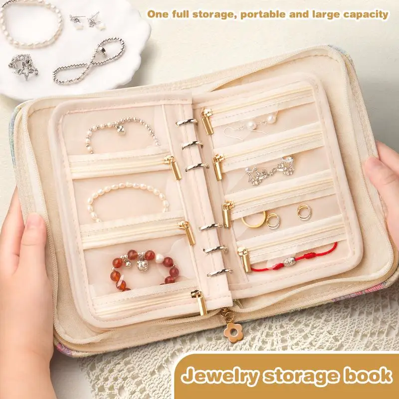 Anti-oxidation Jewelry Storage Book Zipper Clear Pockets Jewelry Packaging Box Necklace Binder Storage Display Product For Women