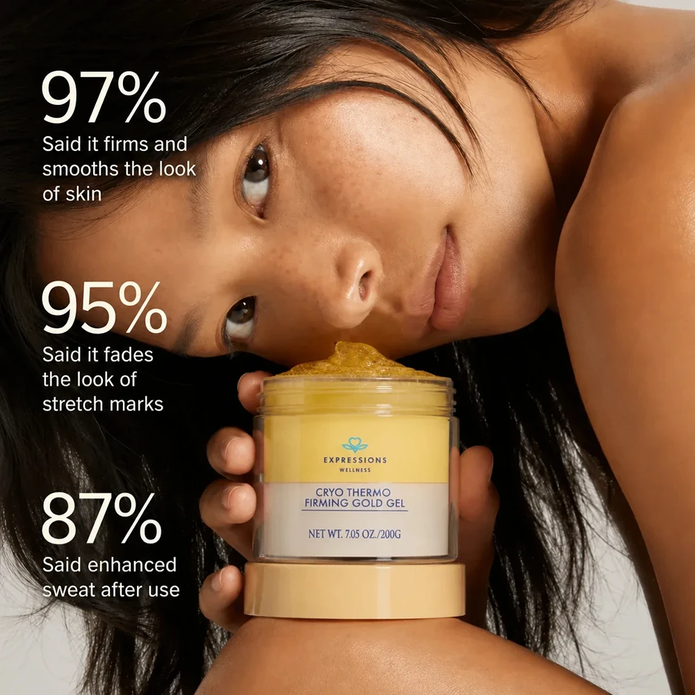 Expressions Wellness Cryo-Thermo Firming Gold Gel Body Cream 200g - Tightening, Improve Skin Elasticity for Waist Arm Buttock