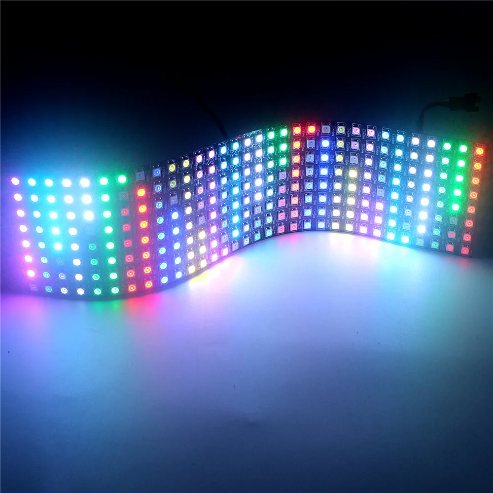 WS2812B Pixel Panel 8x8 16x16 8x32 5V 5050 RGB Individual Addressable Programmable Digital LED Strip Light Module Matrix Screen