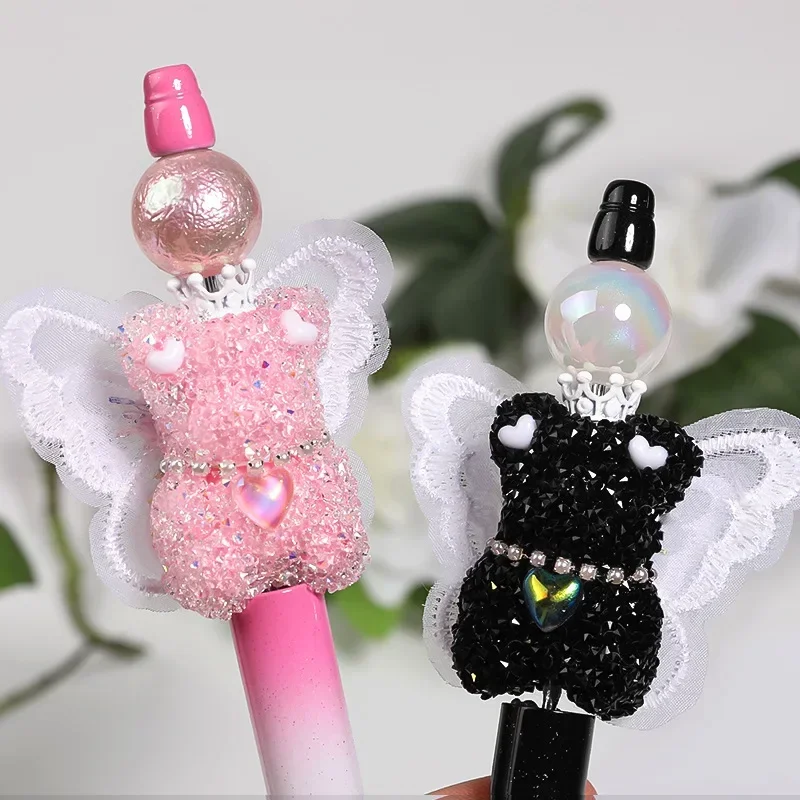 ST39 Hole Wings Bear Sugar Beads Mobile Phone Chain Pen Animal Beads Diy Jewelry Accessories Loose Beads Wholesale Gifts