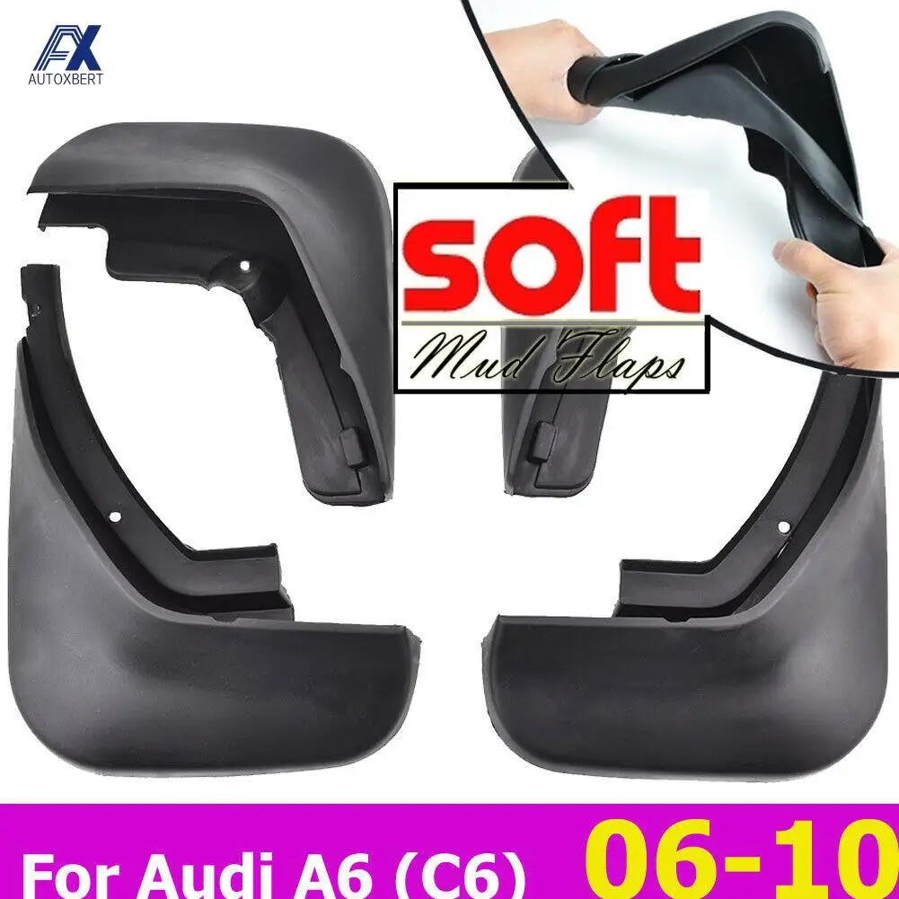 Mudflaps Fit For AUDI A6 C6 2006-2010 2007 2008 2009 Car Front Rear Mudguards Fender Flares Splash Guards Mud Flaps Accessories