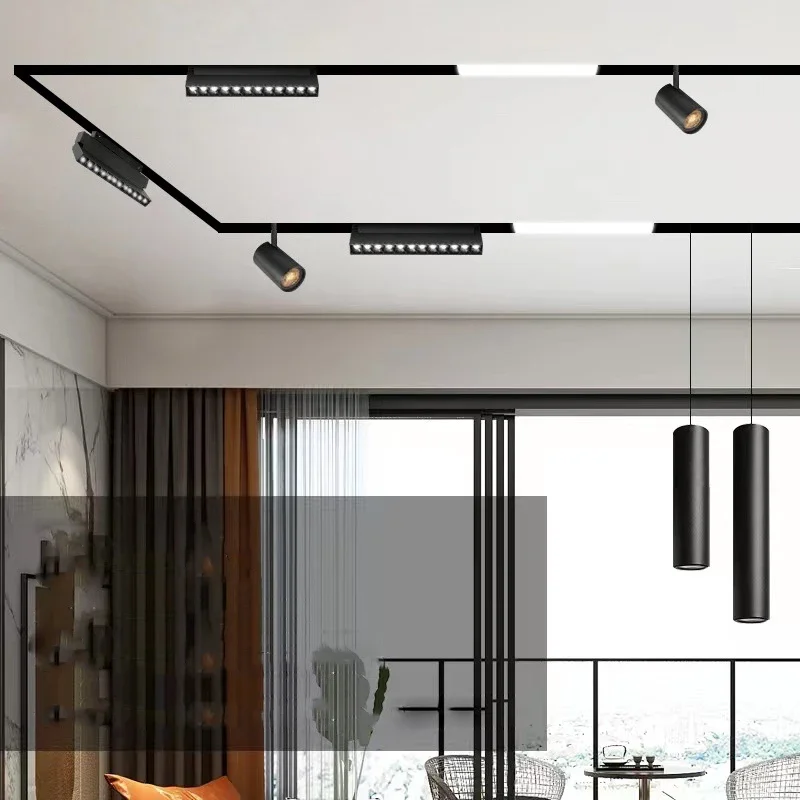 LED Spot Llght DC48V Ceiling Indoor Without Main Light LED Magnetic Rail Light Grille Floodlight Modern Embedded All-Light