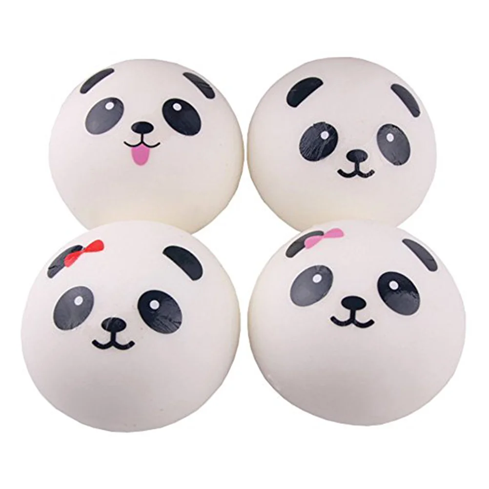 

4 Pcs Rising Jumbo Panda Bread Bun Squeeze Toys Stress Reliever Toy slow rising toy slow rising bread