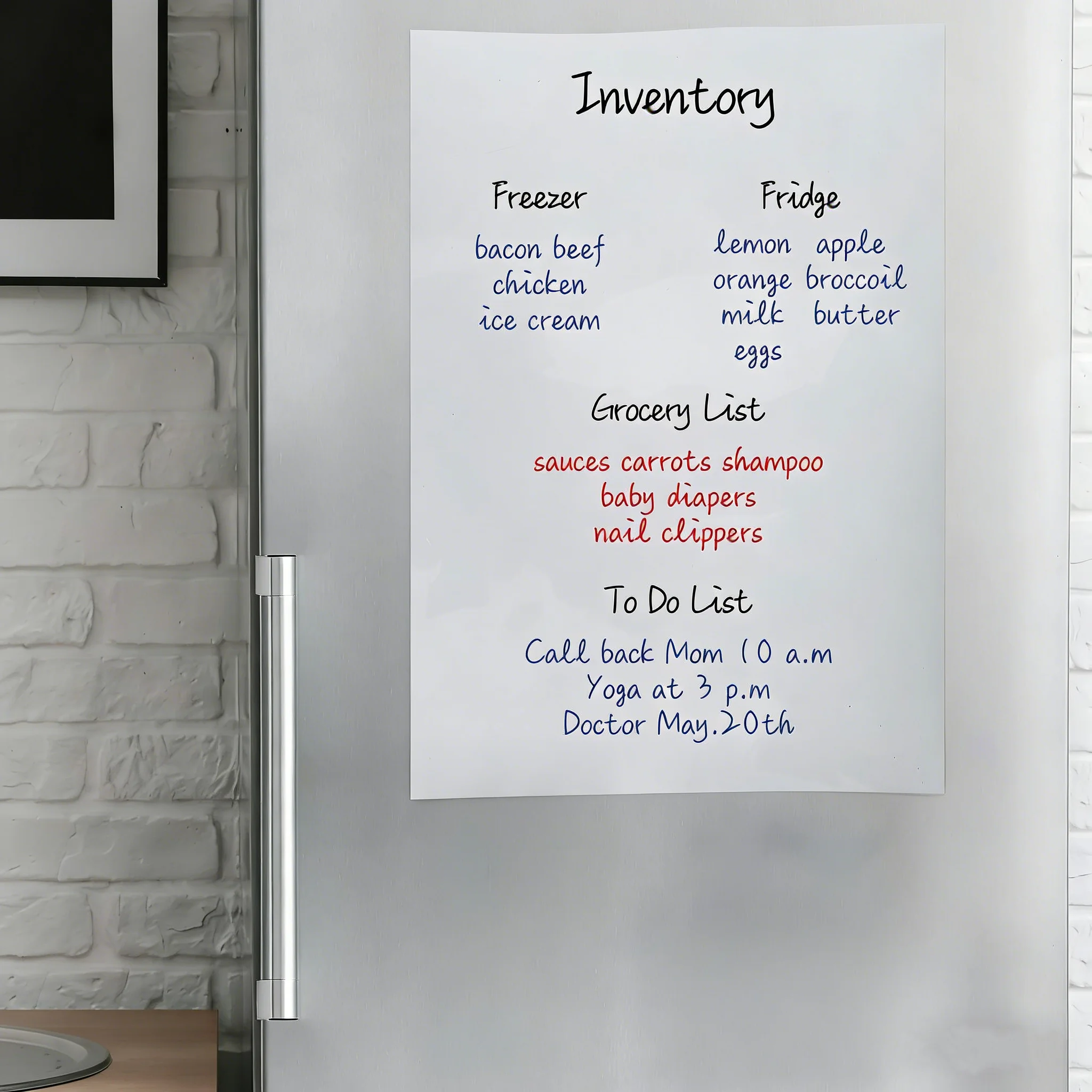 Erasable Flexible Fridge Magnetic Board A3 A4 Size Magnet Sheet with Markers for Kitchen Daily Memo Grocery List
