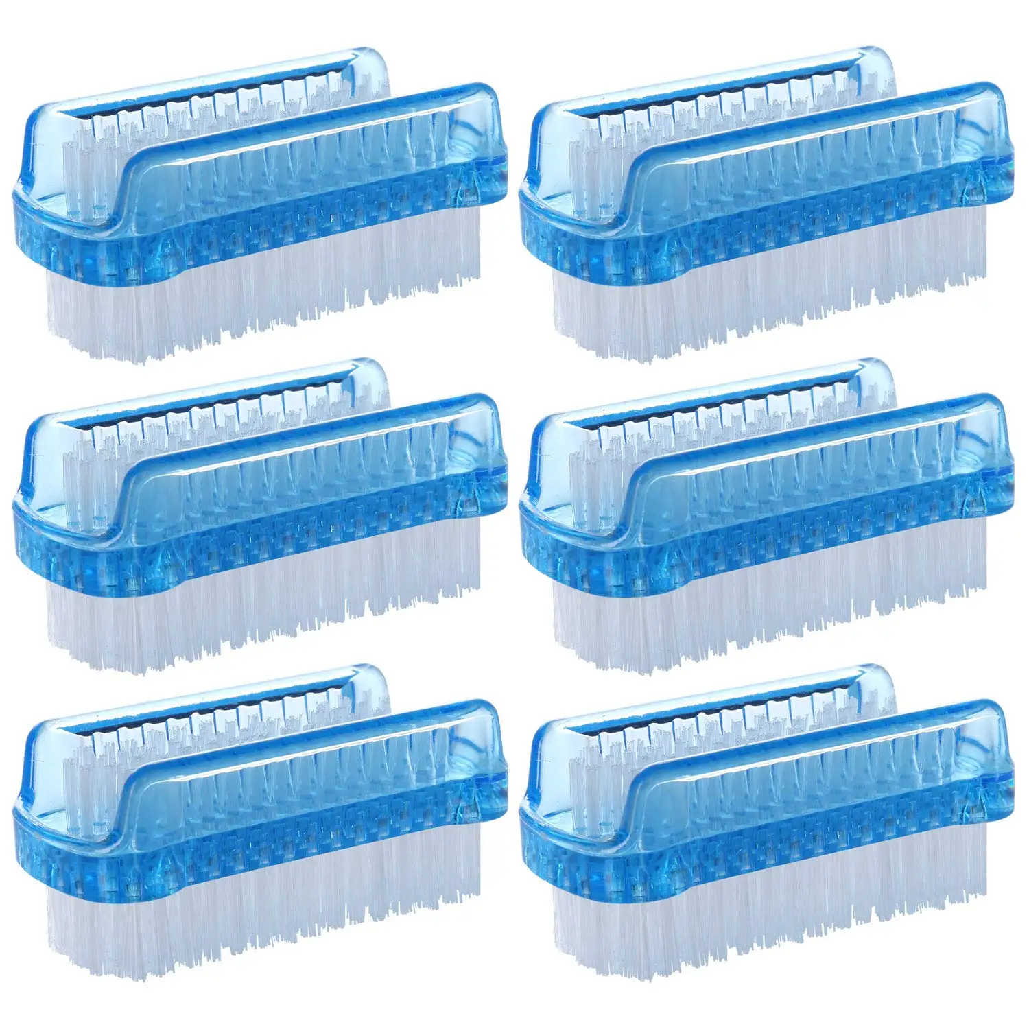 

6 Pcs Dual-Sided Nail Cleaning Brushes - Soft & Stiff Bristles for Deep Under Nail Scrub, Hand Foot Care Tool