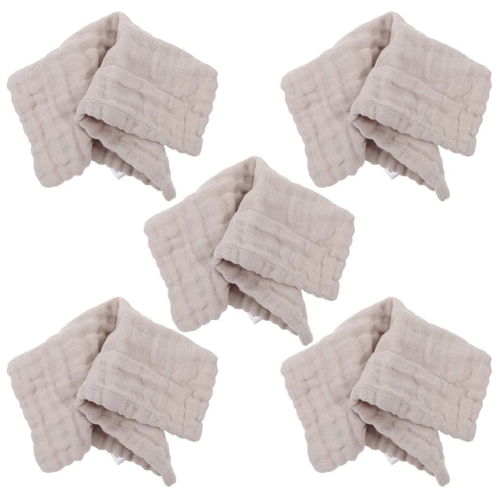 5Pcs Soft Baby Muslin Burp Cloths 25x25cm Six Layer Absorbent Cotton Dribble Bibs Newborn Feeding Teething Burp Dribble Bibs