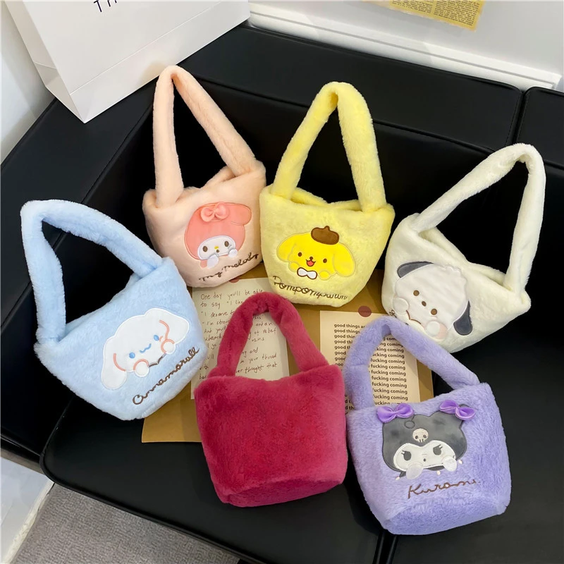 

Kawaii Sanrio Backpack Kuromi Cinnamoroll Pompompurin My Melody Cute Plush Toys Messenger Bag Girls Christmas Birthday Gifts