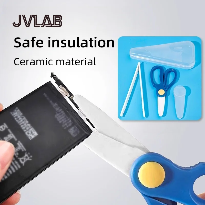 مقص المختبر PTFE/سيراميك مقاوم للتآكل وخالي من التلوث صلابة عزل حادة مقاومة للتآكل العالية JVLAB #2