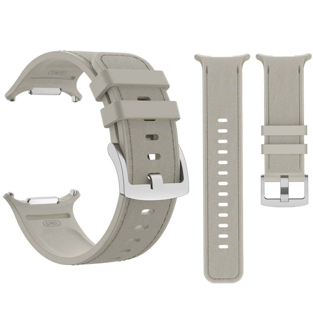 Peakform Armbänder für Samsung Galaxy Ultra 2 47mm Leder+Silikon Sportarmband Correa Band Galaxy Watch Ultra Armbänder Zubehör
