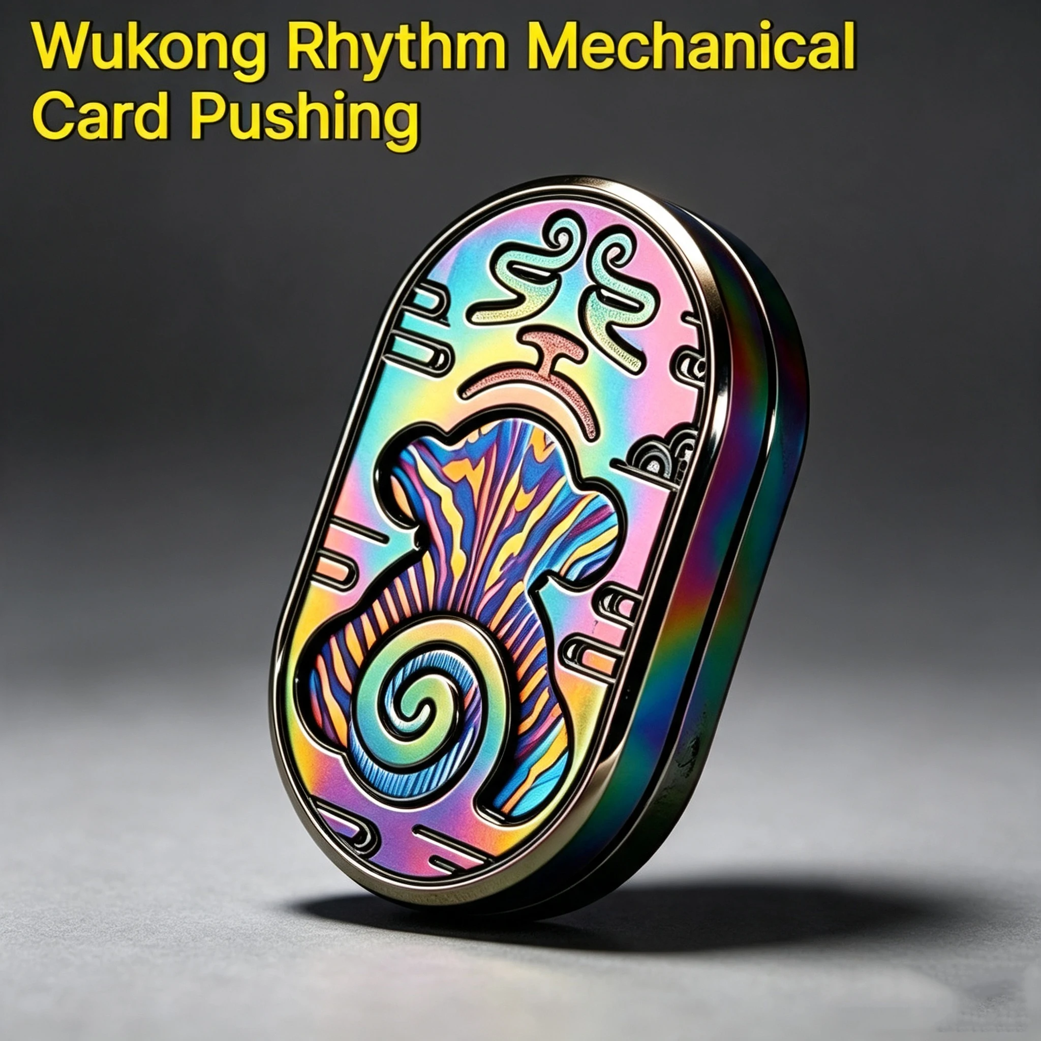 Haloo Player EDC Wukong Mechanical Metal Straight Push Rotating Rhythmic Fingertip Card Pushing Stress Toy