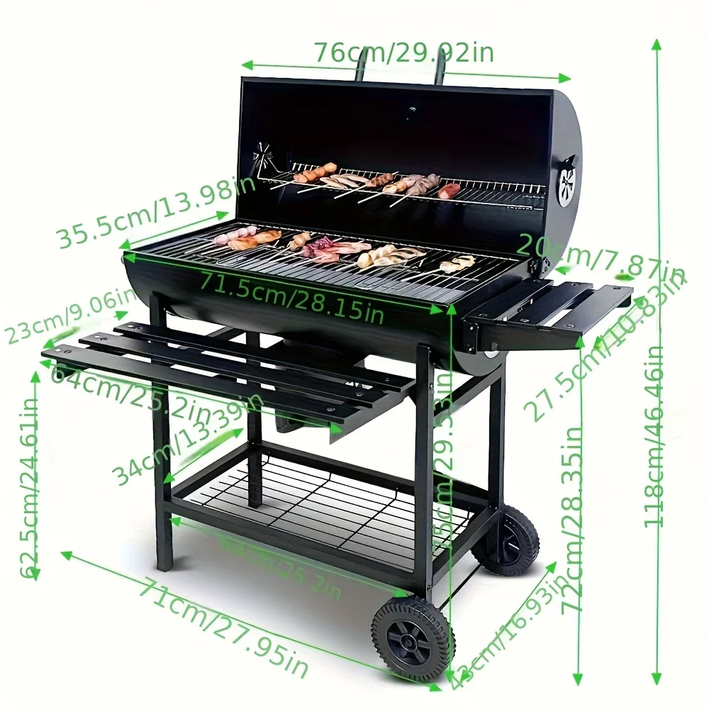 Portable Folding Stainless Steel Charcoal BBQ Grill for Outdoor Camping Travel Backyard Picnic Cooking