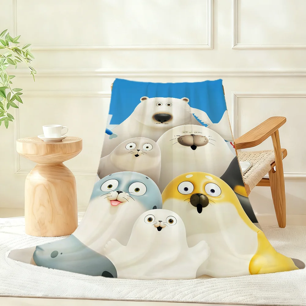 S-Sealook-K Cute Anime Blanket Throw Super Cosy Plush Living Room Sofa Couch Childish Birthday Gifts