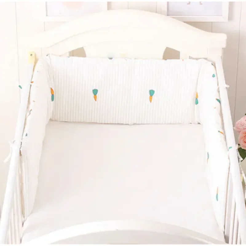 180x30CM One-piece Crib Bumpers Anti-collision Cotton Pad Cartoon Pattern Newborns Room Decor Bumpers Baby Bed Thicken Bumpers